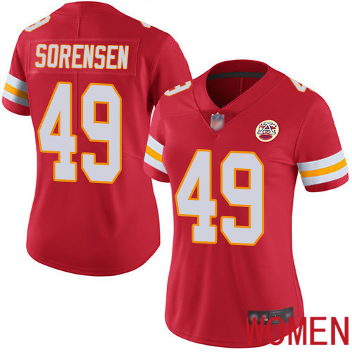 Women Kansas City Chiefs #49 Sorensen Daniel Red Team Color Vapor Untouchable Limited Player Nike NFL Jersey